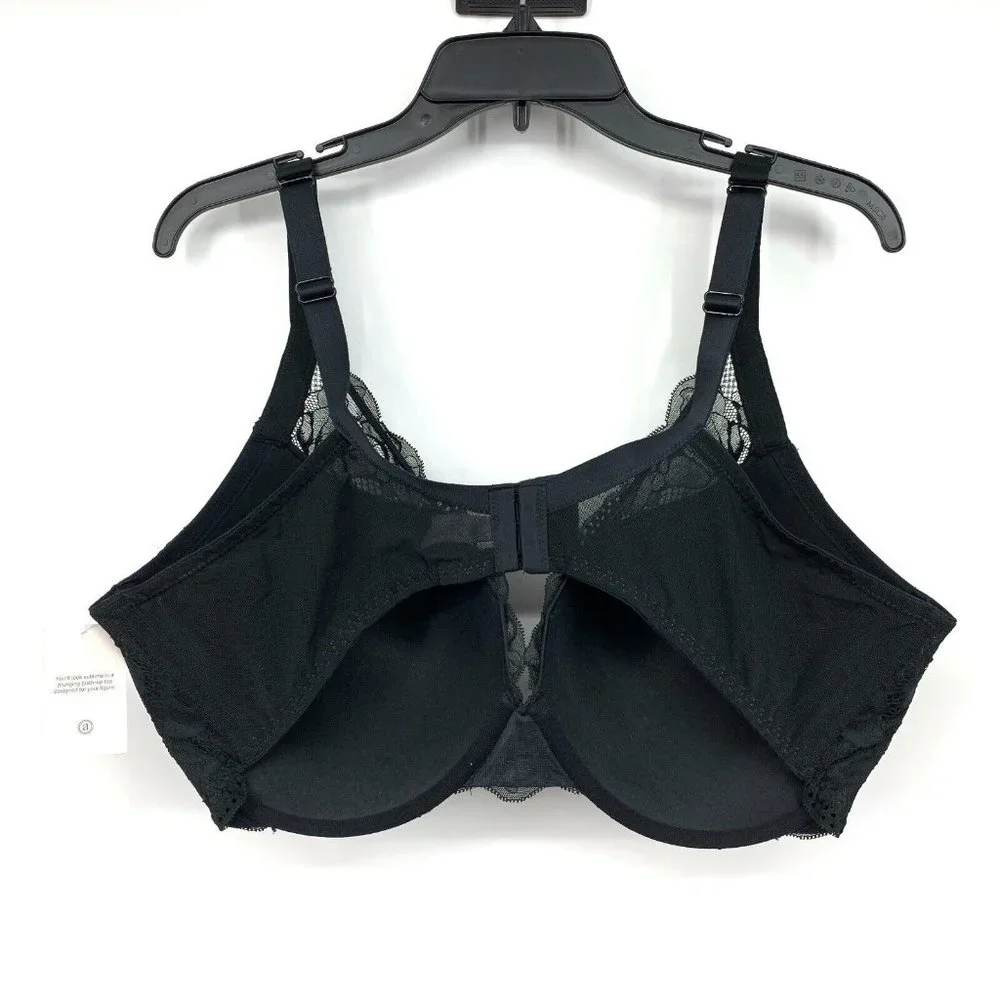 Auden Bra Womens 42DDD Black Sublime Lace Plunge Push-Up Underwire NWT - Picture 5 of 11